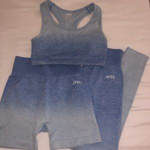Blue ombré AYBL workout set XS
